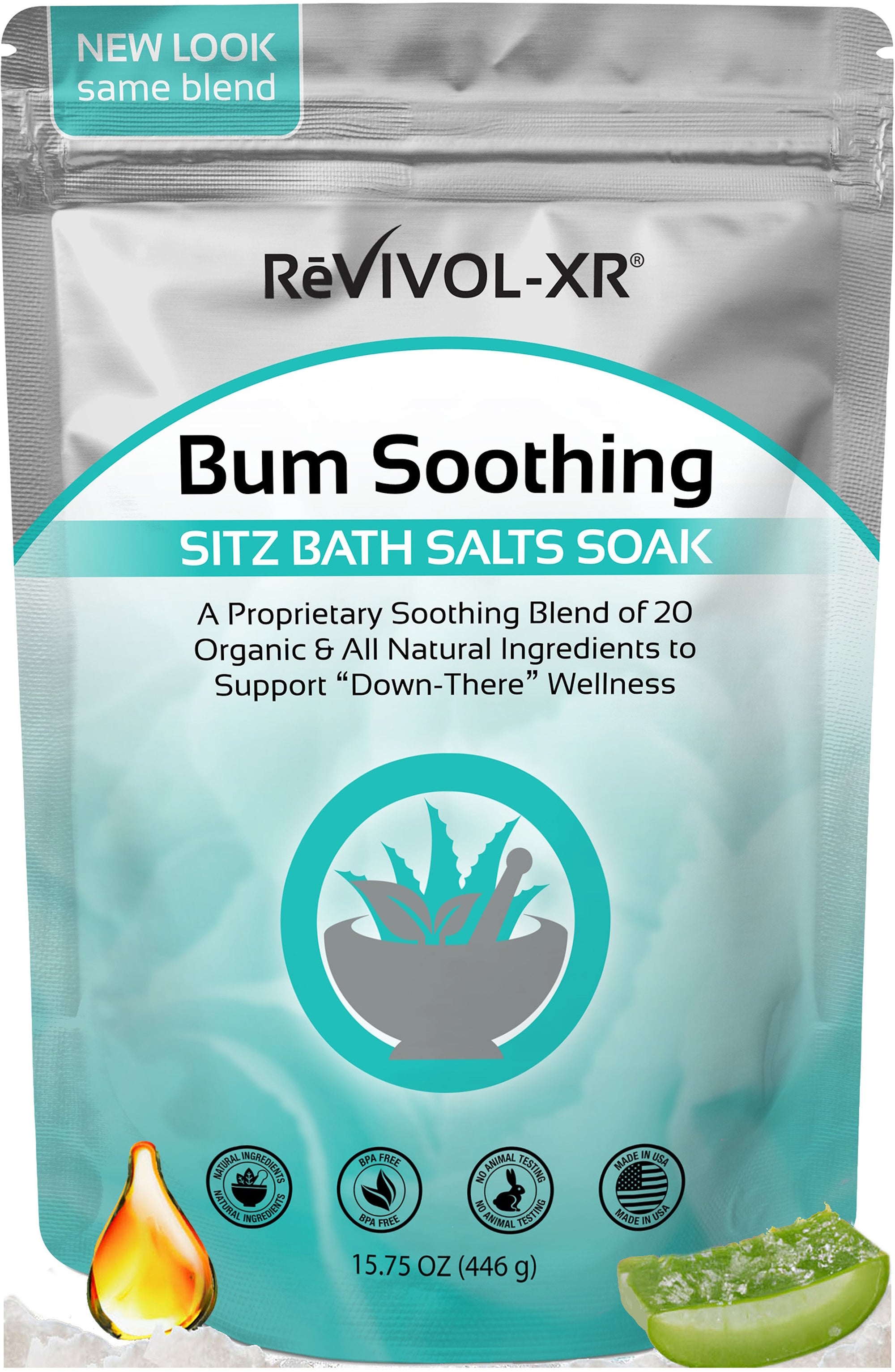 Bum Soothing Sitz Bath Salts Mix, 20 Organic & Natural Soothing Ingred